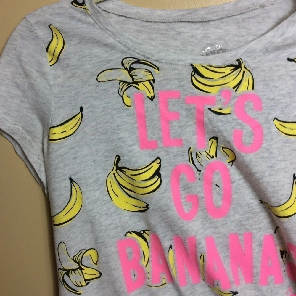 Justice gray let’s go bananas short sleeve T-shirt. 14/16 XL.